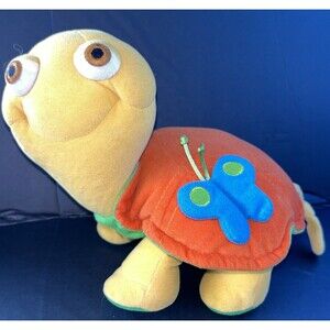 Vintage Tiny Love Hug Me Laughing Baby Turtle Plush 9”TP1203 Works Great
